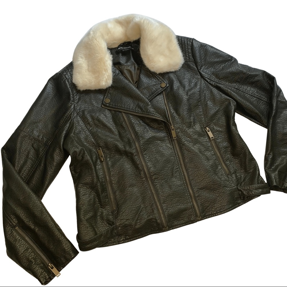 FRENCH CONNECTION FAUX LEATHE JACKET